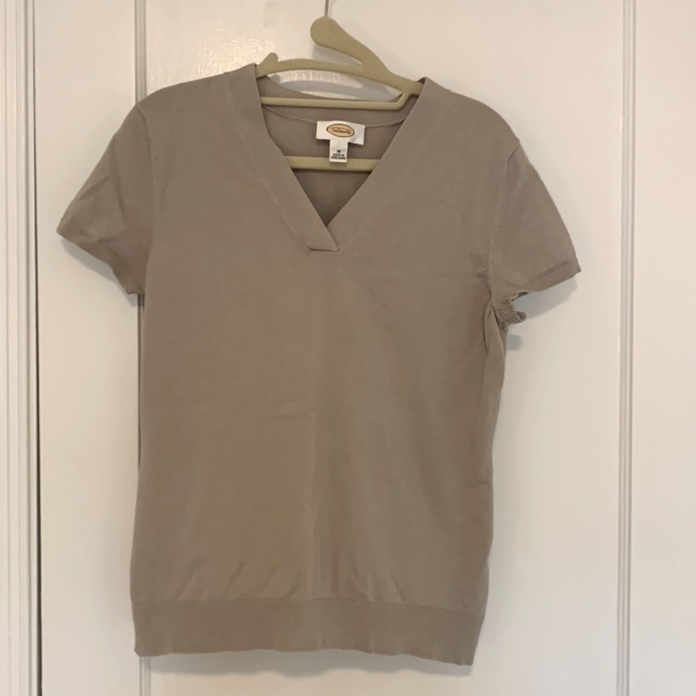 Talbots gray shirt sleeve sweater